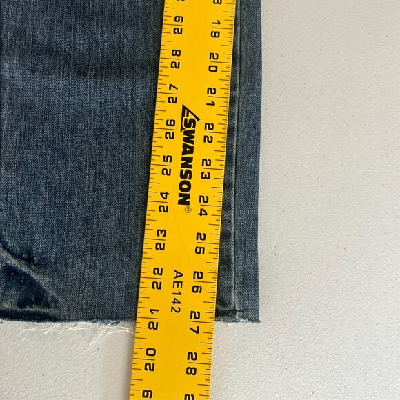 We The Free Jeans Womens Size 27 Mid Rise Distressed With Raw Hem Button Fly - Picture 5 of 10